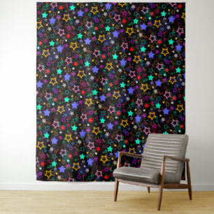 Tenture Étoiles Colorées Noires