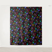 Tenture Étoiles Colorées Noires (Devant)