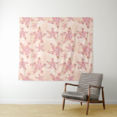 Tenture Étoiles de mer et pastel rose corail (En situation (horizontale))
