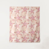 Tenture Étoiles de mer et pastel rose corail (Devant)