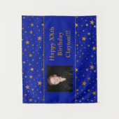Tenture Étoiles Dorées Avec Photo De Message Sur Anniversa (Devant)
