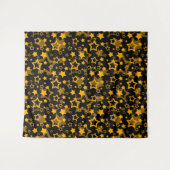Tenture Étoiles Jaune Doré Pailleté Design (Devant (Horizontal))