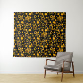 Tenture Étoiles Jaune Doré Pailleté Design (En situation (horizontale))