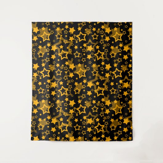 Tenture Étoiles Jaune Doré Pailleté Design (Devant)