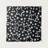 Tenture étoiles noires, blanches : grogne urbaine. (Devant (Horizontal))