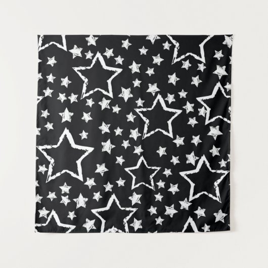 Tenture étoiles noires, blanches : grogne urbaine. (Devant)