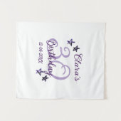Tenture Étoiles scintillantes violettes 30e anniversaire m (Devant (Horizontal))