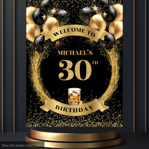 Tenture Étonnant 30ème homme Anniversaire Whiskey Événemen
