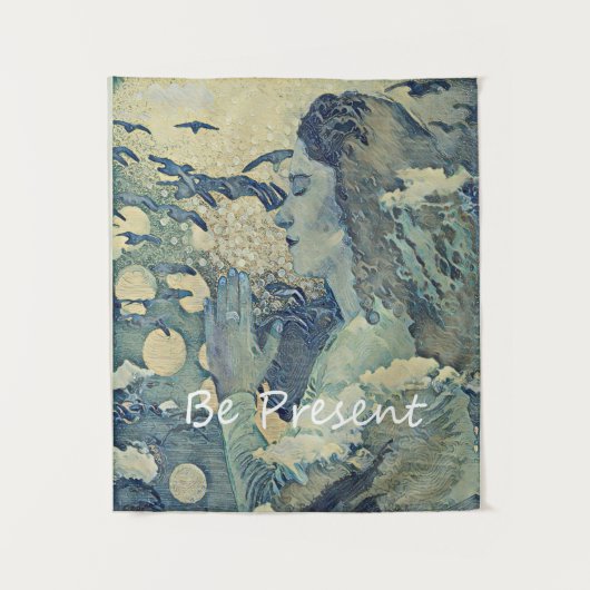 Tenture Être présent Mur Art prière spirituelle (Devant)