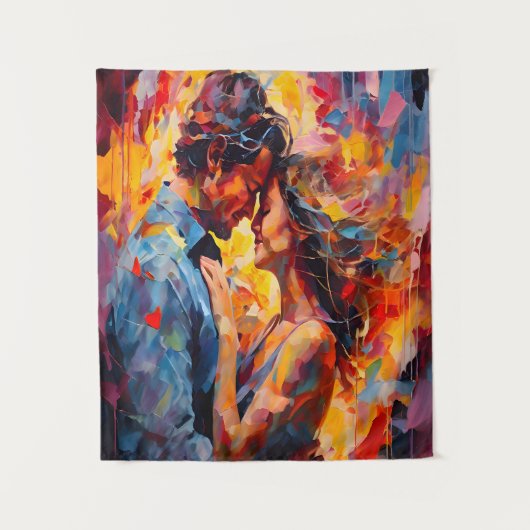 Tenture Étreinte romantique - Expressionnisme abstrait (Devant)