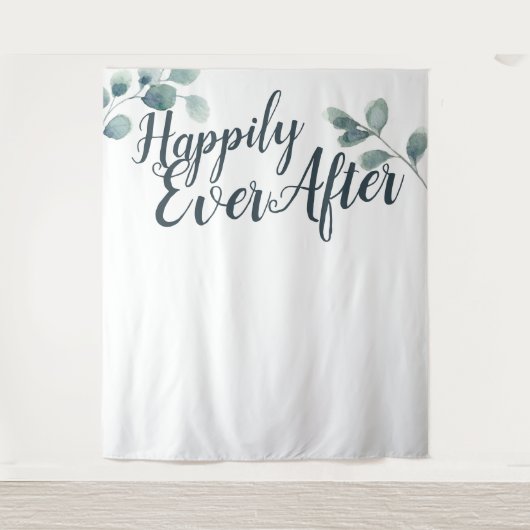 Tenture Eucalyptus Bleu joyeusement Mariage (Devant)