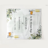 Tenture Eucalyptus Bubbles & Bourbon Wedding shower Tapest (Devant (Horizontal))