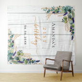 Tenture Eucalyptus de fête d'anniversaire feuillage bois r (En situation (horizontale))
