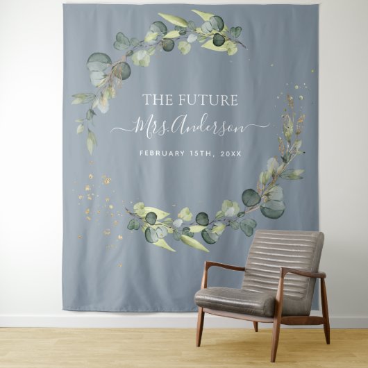 Tenture Eucalyptus Dusty Blue Future Mme Contexte (En situation)