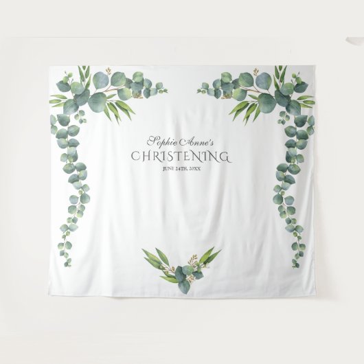 Tenture Eucalyptus Eucalyptus Fille Prop de Christening (Devant (Horizontal))