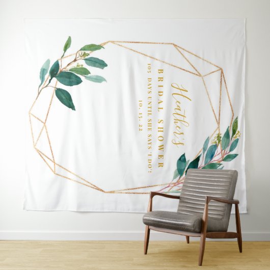 Tenture Eucalyptus Fête de l'mariée Backdrop (en arrière-p (En situation (horizontale))