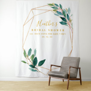 Tenture Eucalyptus Fête de l'mariée Backdrop (en arrière-p