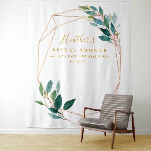 Tenture Eucalyptus Fête de l'mariée Backdrop (en arrière-p (En situation)
