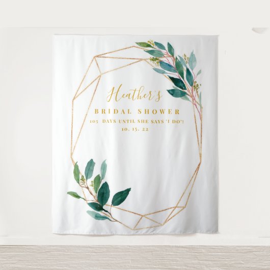 Tenture Eucalyptus Fête de l'mariée Backdrop (en arrière-p (Devant)