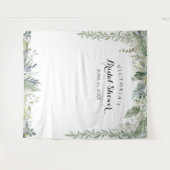 Tenture Eucalyptus Fête des mariées Photo Booth fond (Devant (Horizontal))