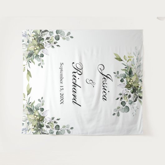 Tenture Eucalyptus Mariage Photo Arrière - plan Tapestry (Devant (Horizontal))