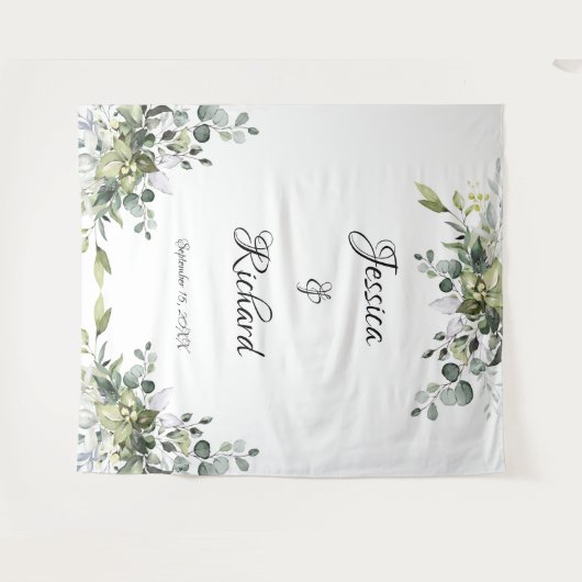 Tenture Eucalyptus Mariage Photo Arrière - plan Tapestry (Devant (Horizontal))