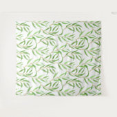 Tenture Eucalyptus motif aquarelle sur blanc (Devant (Horizontal))