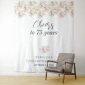 Tenture Eucalyptus rose floral 75e anniversaire fond (En situation)