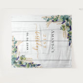 Tenture Eucalyptus verdoyant rustique bois nom d'anniversa (Devant (Horizontal))