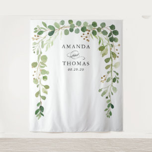 Tenture Eucalyptus Verdure Feuille Arc Mariage fond