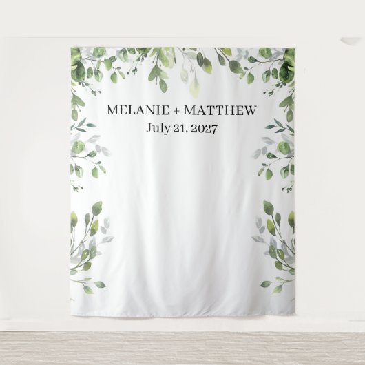 Tenture Eucalyptus Verdure Mariage moderne fond (Devant)