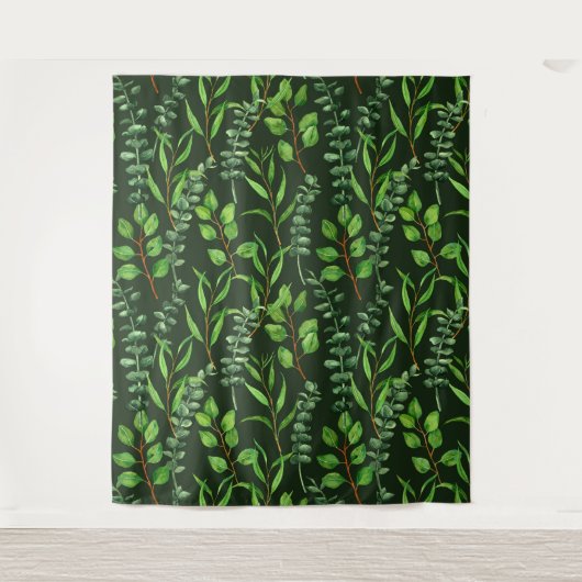 Tenture Eucalyptus vert foncé (Devant)