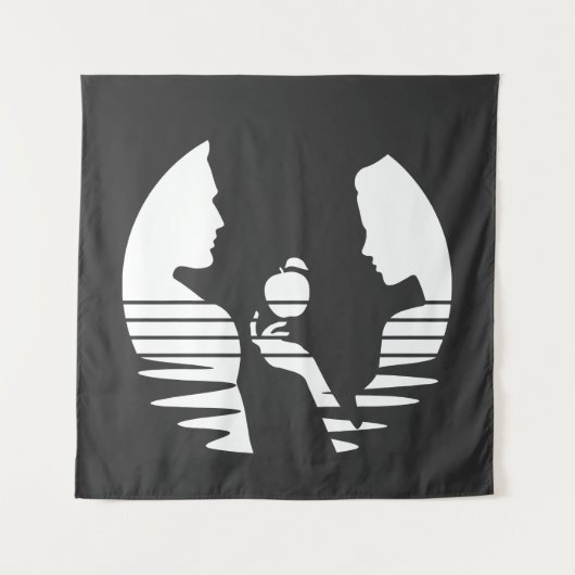 Tenture Eve Met Une Pomme À Adam, Version Blanche 2/3 (Devant)