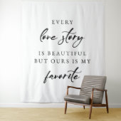 Tenture “Every Love Story Is Beautiful” Elegant Wedding  (En situation)