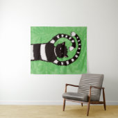 Tenture Evil Chat Nature Lover Printemps vert (En situation (horizontale))