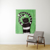 Tenture Evil Chat Nature Lover Printemps vert (En situation)