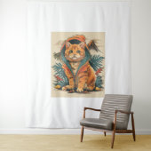 Tenture Explorateur de chats Dinosaur (En situation)