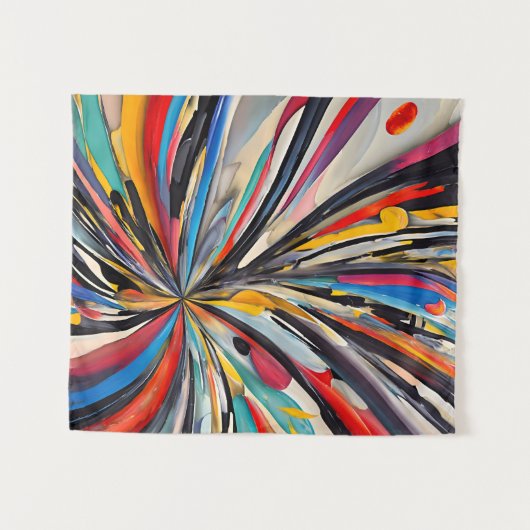 Tenture Explosion Abstraite vive Art moderne (Devant (Horizontal))