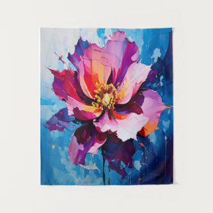 Tenture Explosion Florale Vibrante Art Floral Abstrait