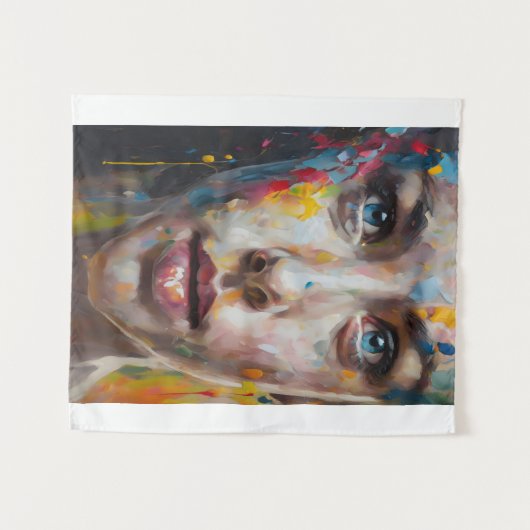 Tenture Expression vidéo - Art Portrait Abstrait (Devant (Horizontal))