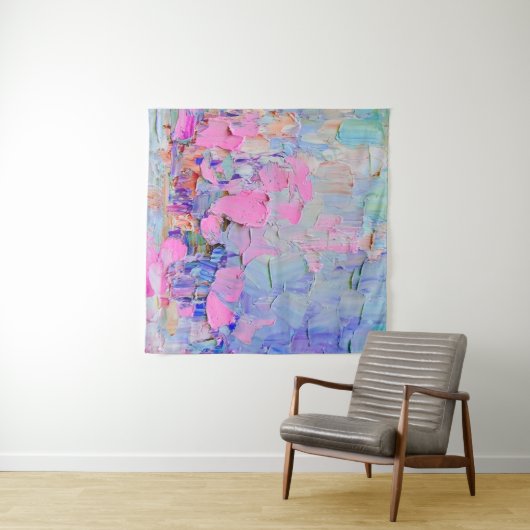 Tenture Expressive embossed paint on canvas, created using (En situation (horizontale))