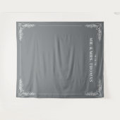 Tenture Exquisite Gray Calligraphy With Floral (Devant (Horizontal))