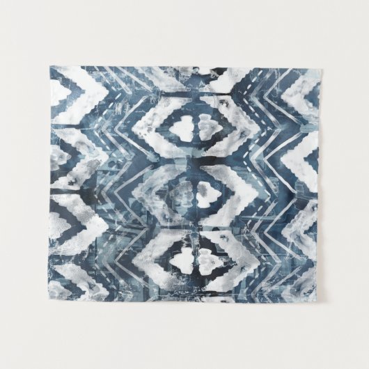 Tenture Extraction d'Indigo - Géométrique (Devant (Horizontal))