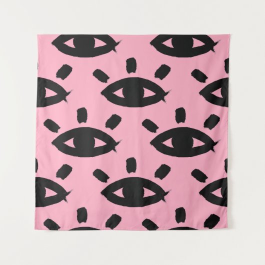 Tenture Eyes Watercolor Brush, Motif Sketch. (Devant)