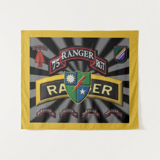 Tenture Fabled 75th Ranger Regiment (Devant (Horizontal))