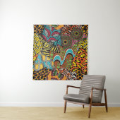 Tenture Fabric africain : Patchwork d'animaux sauvages. (En situation)