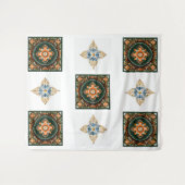 Tenture Fabuleux design symétrique sur tissu Tapisserie. (Devant (Horizontal))