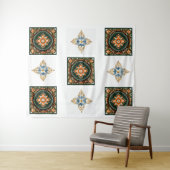 Tenture Fabuleux design symétrique sur tissu Tapisserie. (En situation (horizontale))