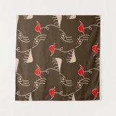 Tenture Face de femme à une ligne : motif abstrait. (Devant (Horizontal))