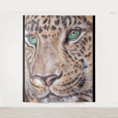 Tenture Face de léopard aux yeux verts (Devant)